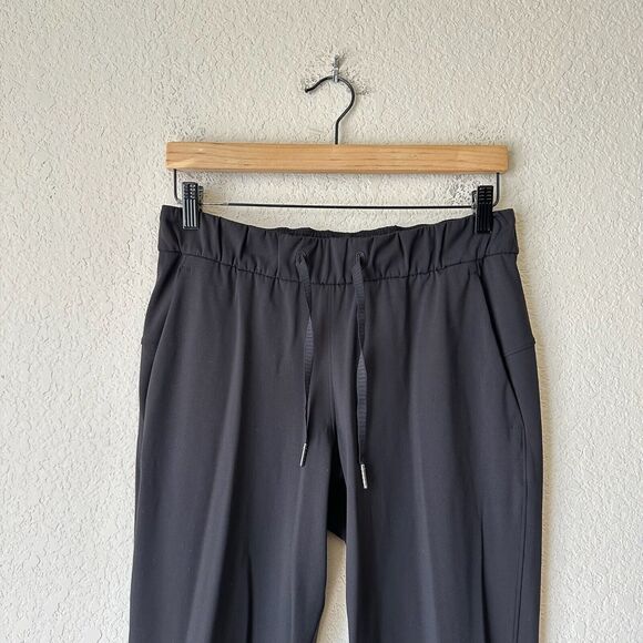 LULULEMON On The Fly Pants Charcoal Drawstring Waist Ankle Mid Rise - Picture 3 of 12